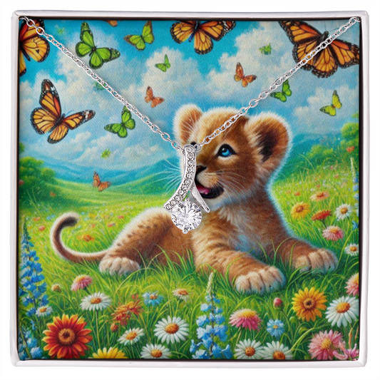 Lion Necklace, Silver or Gold Lion Necklace, Wild Animal Necklace, From Dad Necklace, Jewelry, Daughter Son Gift