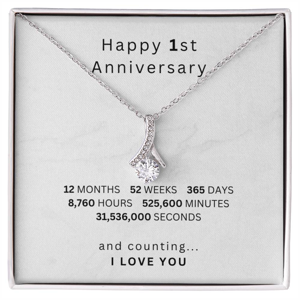 1 year Anniversary Gift for Girlfriend, 1st Anniversary Necklace, First anniversary gift for her, First Wedding