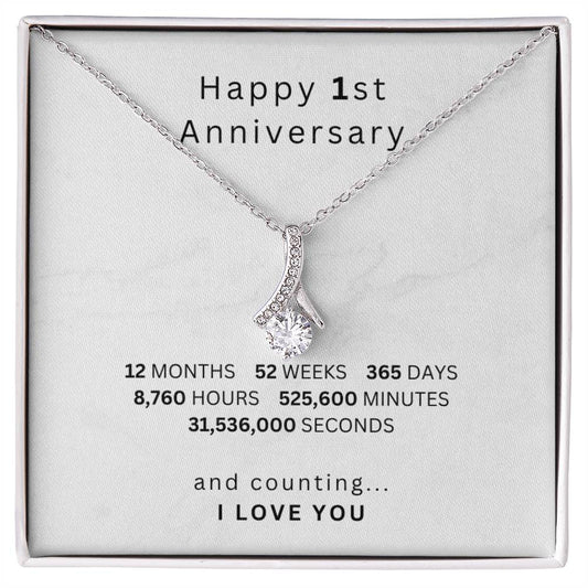 1 year Anniversary Gift for Girlfriend, 1st Anniversary Necklace, First anniversary gift for her, First Wedding