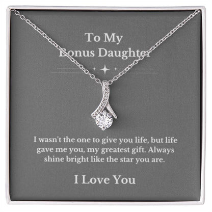 To My Bonus Daughter Necklace, Jewelry Gift From Parents Bright Star Necklace, Step Daughter Gift