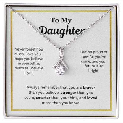 EllePendants To My Daughter Necklace, Father Daughter Necklace, Mother Daughter Necklace, Daughter Birthday, Heart Jewelry, Gold Jewelry, Interlocking Hearts, Message Card Necklace