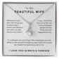 Jewelry Gift For Her, To My Wife Necklace With Message Card, Wife Gift From Husband, Anniversary Gift for Wife Christmas gift