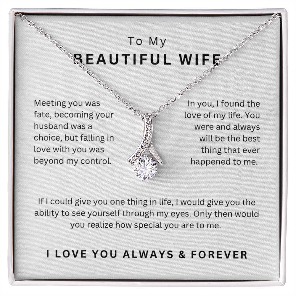 Jewelry Gift For Her, To My Wife Necklace With Message Card, Wife Gift From Husband, Anniversary Gift for Wife Christmas gift