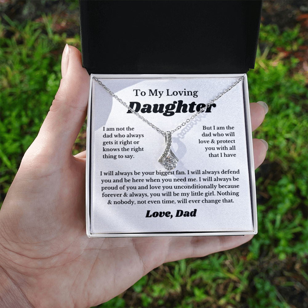 To My Daughter Ribbon Necklace Gift From Dad, Jewelry
