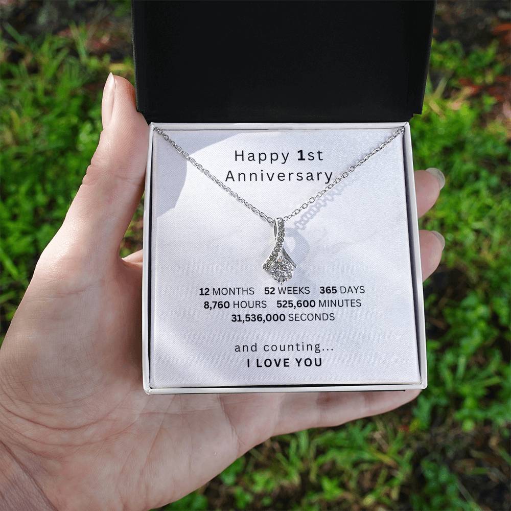 1 year Anniversary Gift for Girlfriend, 1st Anniversary Necklace, First anniversary gift for her, First Wedding
