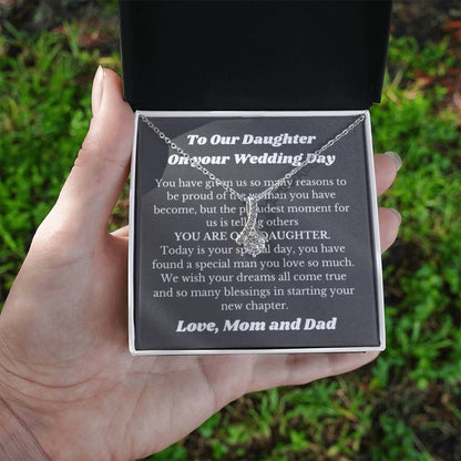 Necklace Gift for Daughter on Her Wedding Day from Parents, Bride Gift from Mom and Dad, Daughter Wedding Gifts