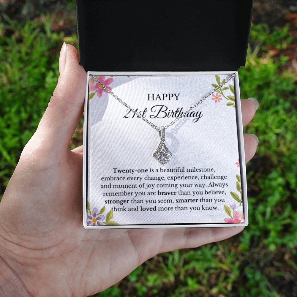 21st Birthday Ribbon Necklace