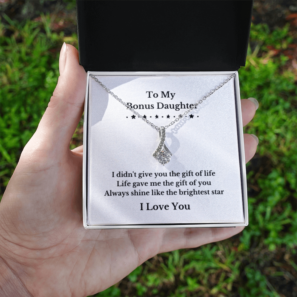 To My Bonus Daughter Necklace, Jewelry Gift