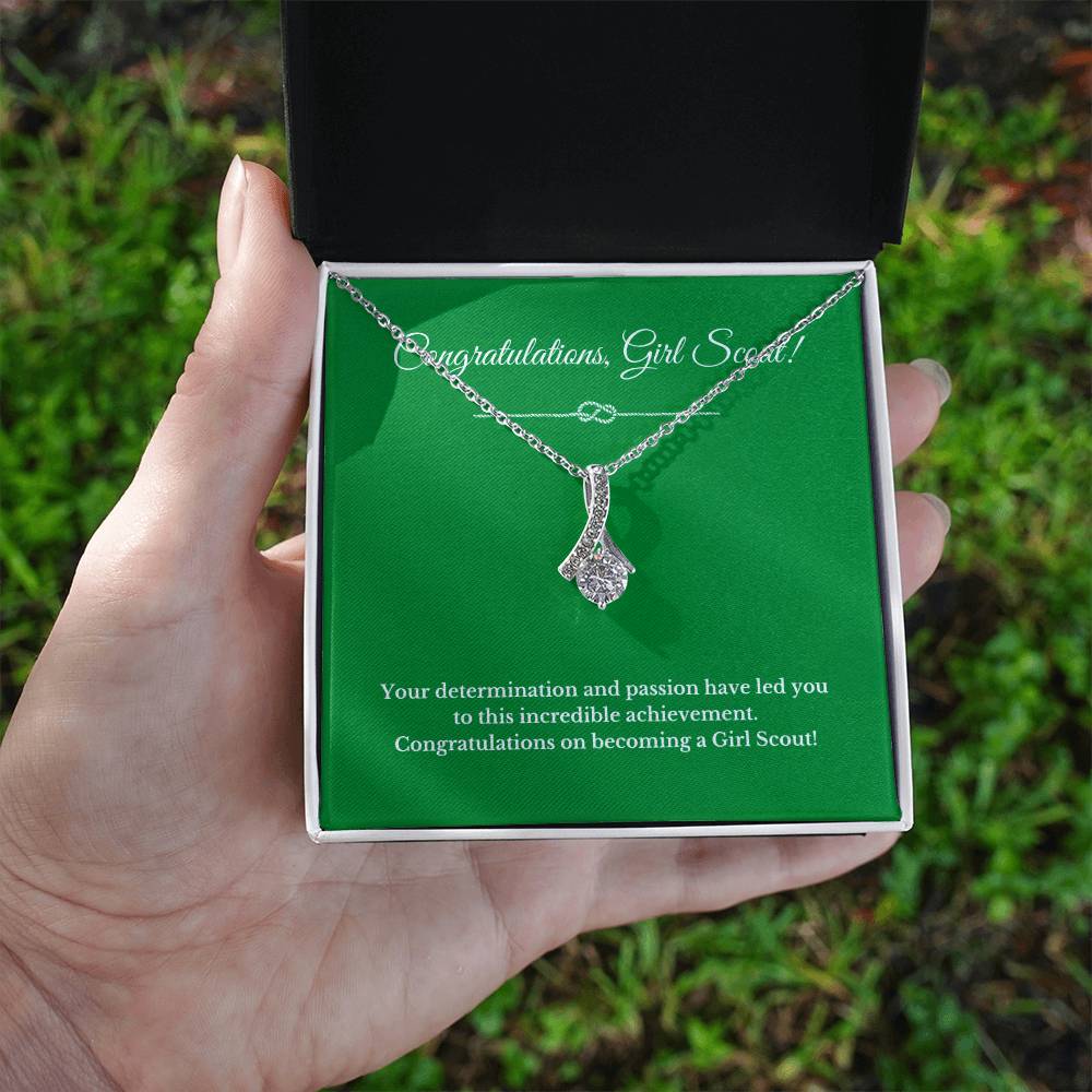 Ribbon Girl Scout Gift, Girl Scout Necklace, Girl Scout Gifts, Girl Scout Jewelry, Girl Scout Leader Gift, Girl Scout Gold Award Gift, Gold Award