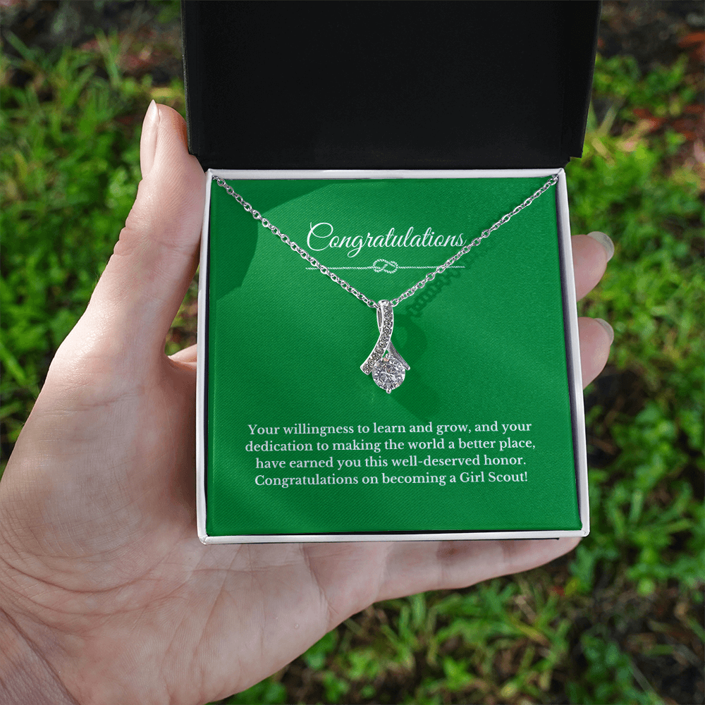 Ribbon Girl Scout Gift Necklace.