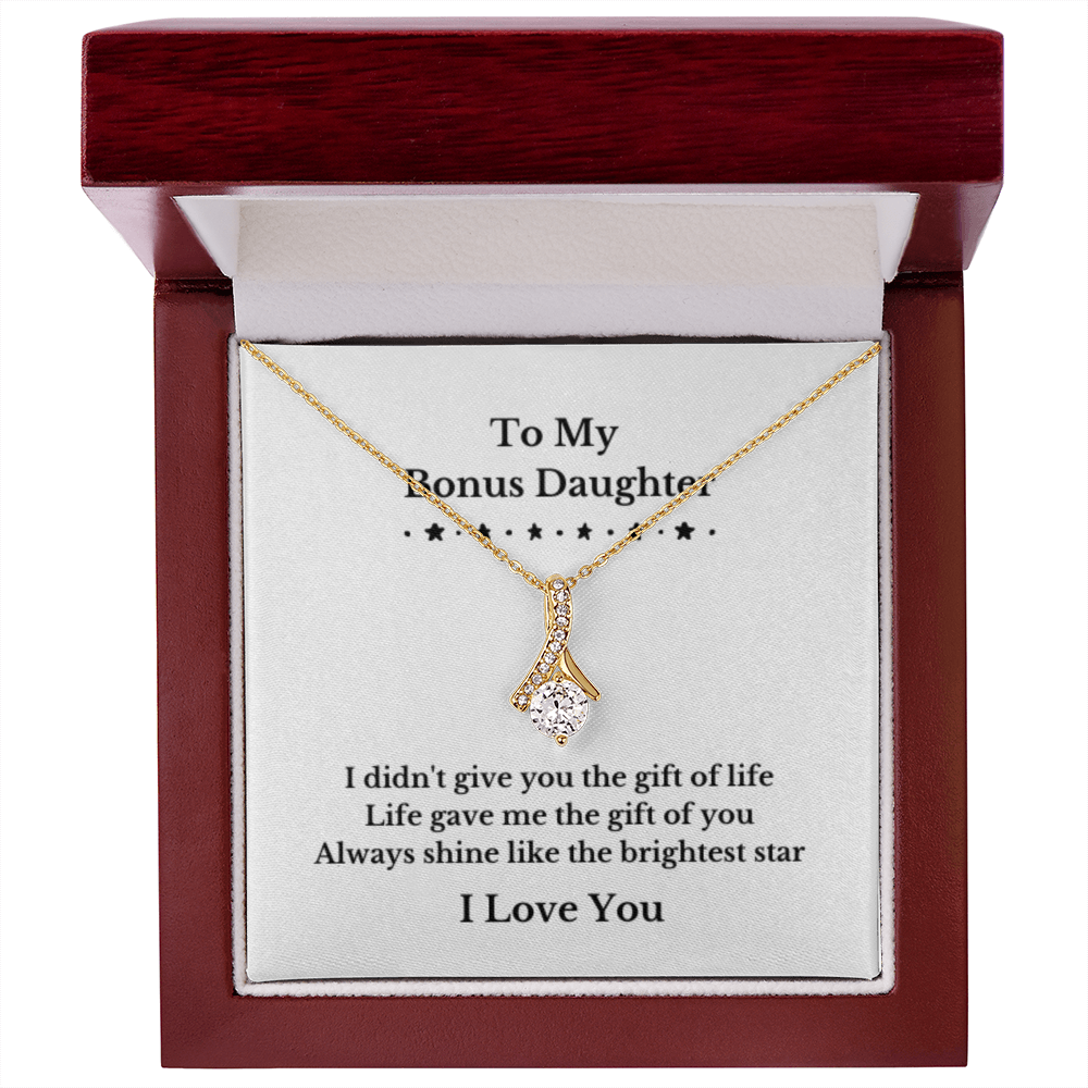 To My Bonus Daughter Necklace, Jewelry Gift