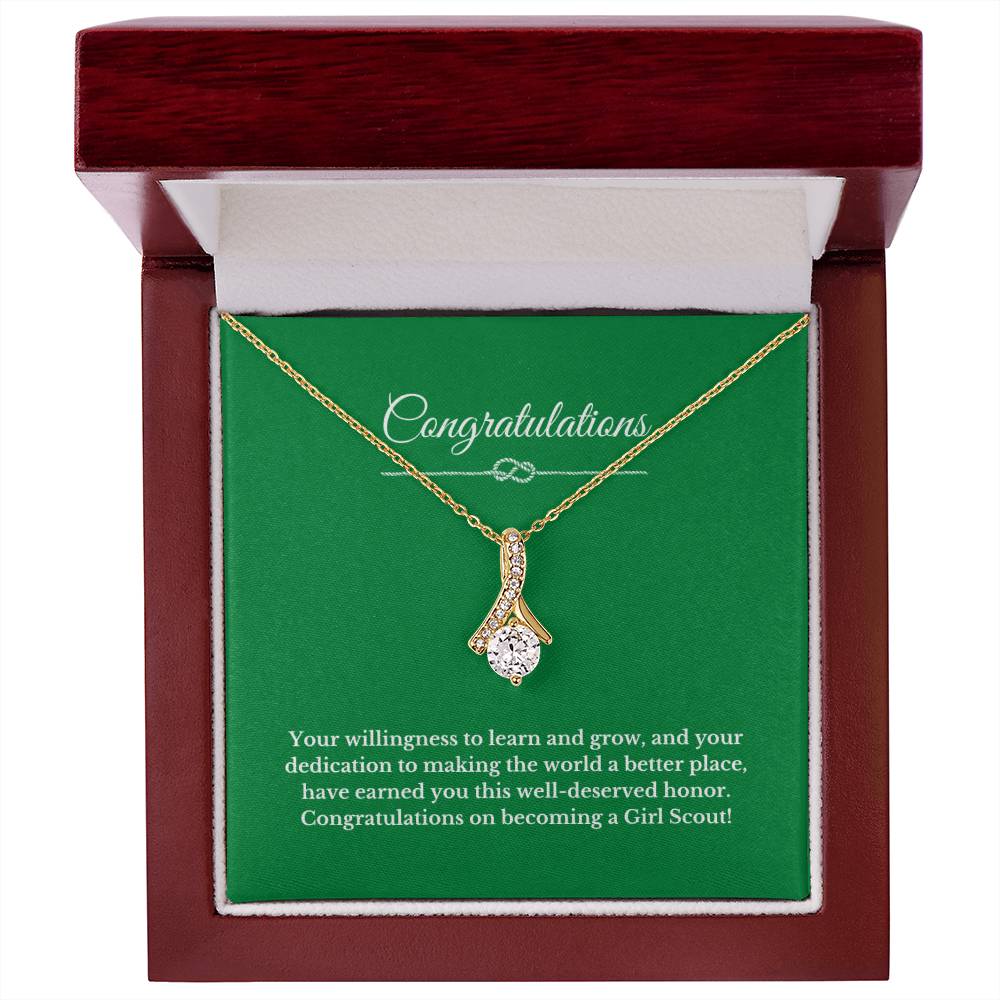 Ribbon Girl Scout Gift Necklace.