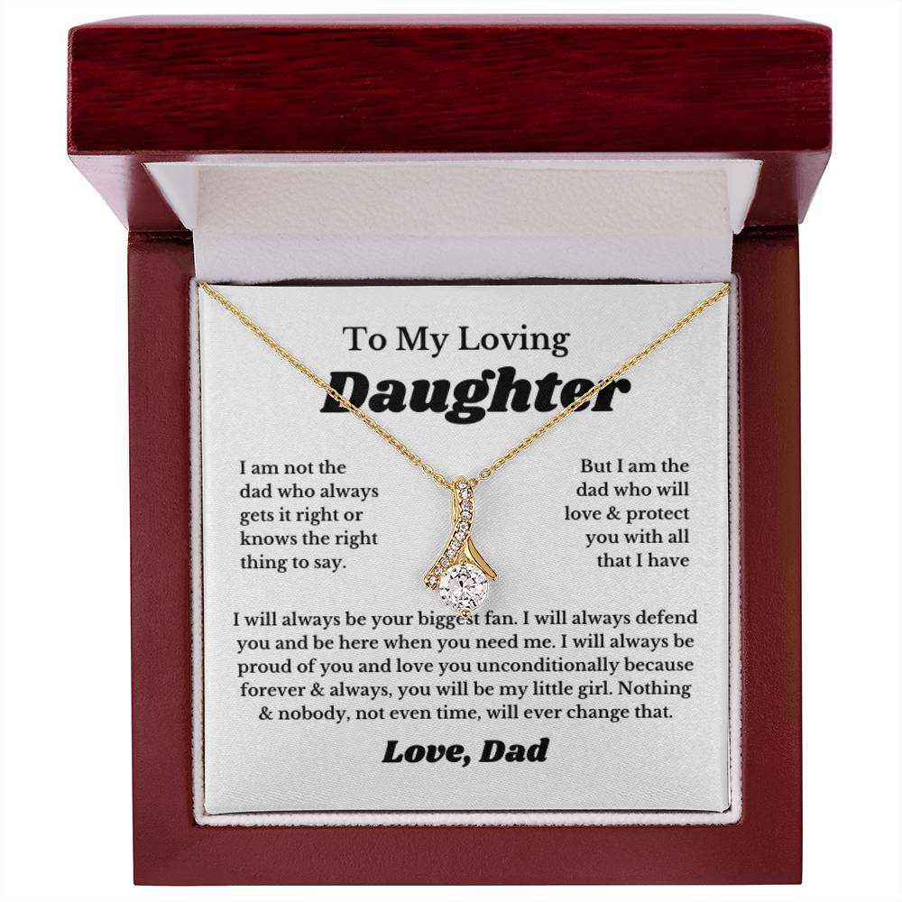 To My Daughter Ribbon Necklace Gift From Dad, Jewelry