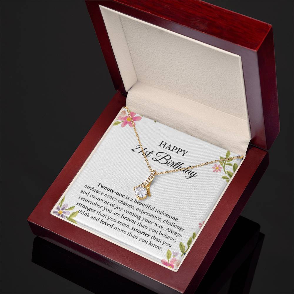 21st Birthday Ribbon Necklace