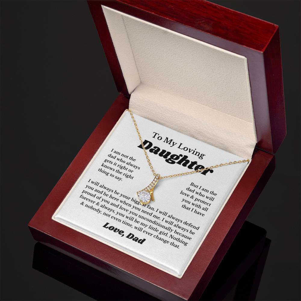 To My Daughter Ribbon Necklace Gift From Dad, Jewelry