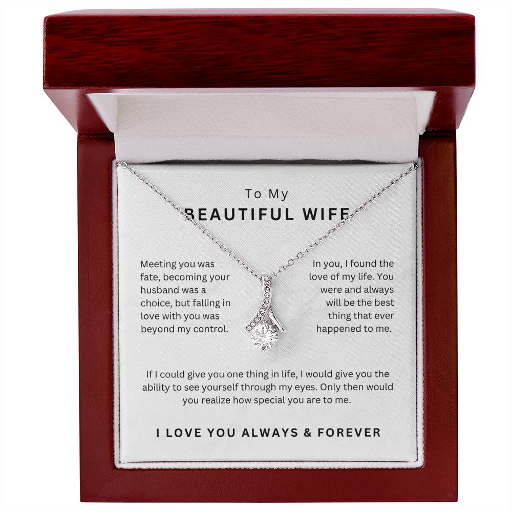 Jewelry Gift For Her, To My Wife Necklace With Message Card, Wife Gift From Husband, Anniversary Gift for Wife Christmas gift