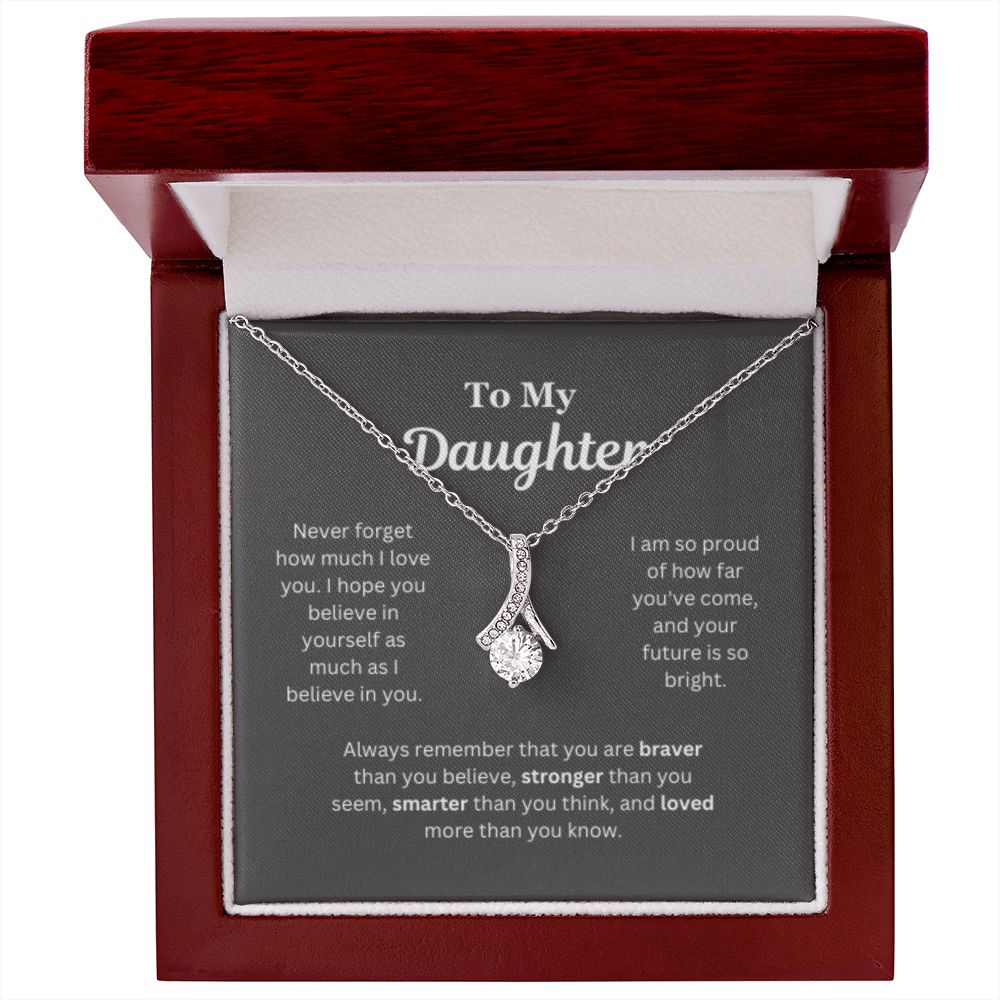 EllePendants To My Daughter Necklace, Father Daughter Necklace, Mother Daughter Necklace, Daughter Birthday, Heart Jewelry, Gold Jewelry, Interlocking Hearts, Message Card Necklace