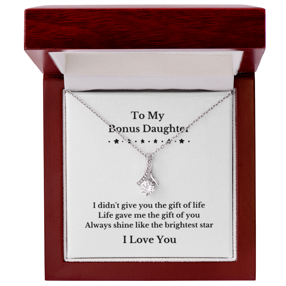 To My Bonus Daughter Necklace, Jewelry Gift