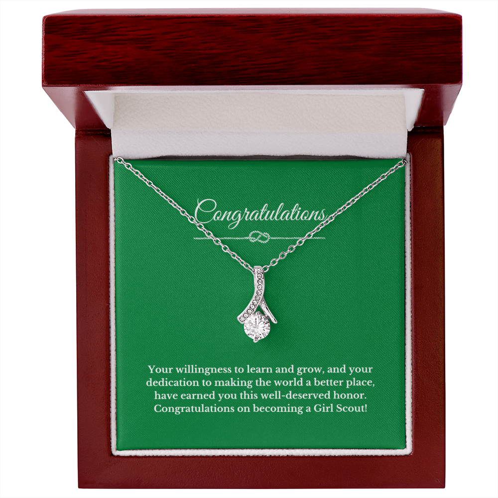 Ribbon Girl Scout Gift Necklace.