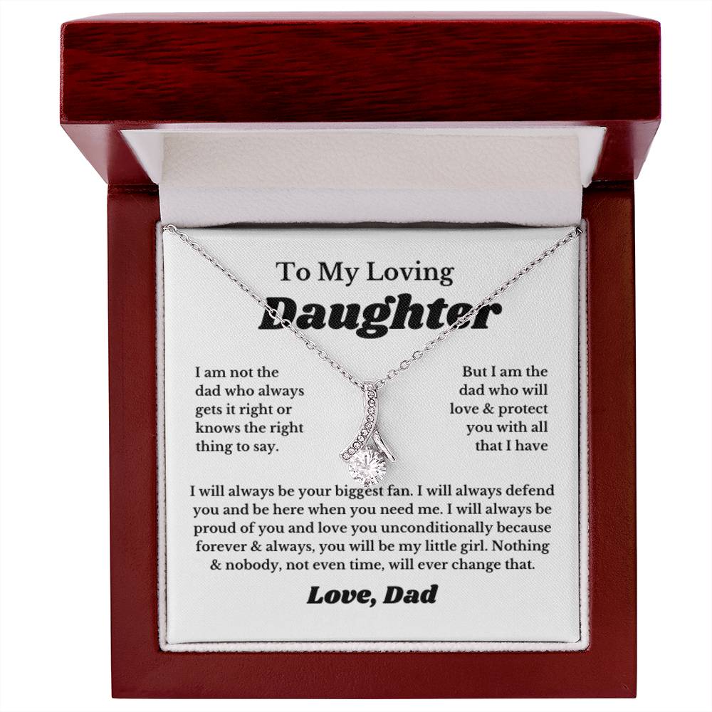 To My Daughter Ribbon Necklace Gift From Dad, Jewelry