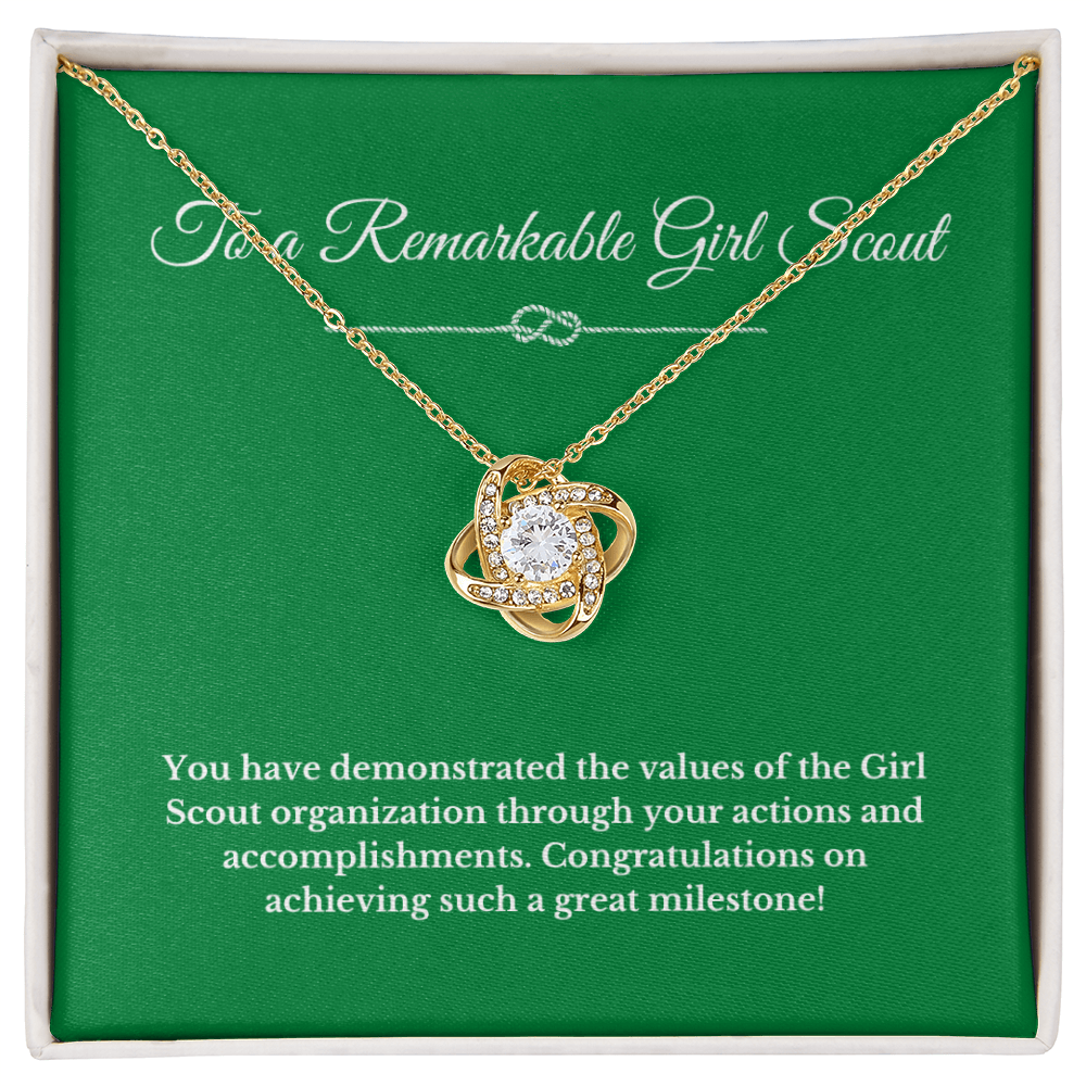 Remarkable Girl Scout Love Knot Necklace Gift Jewelry