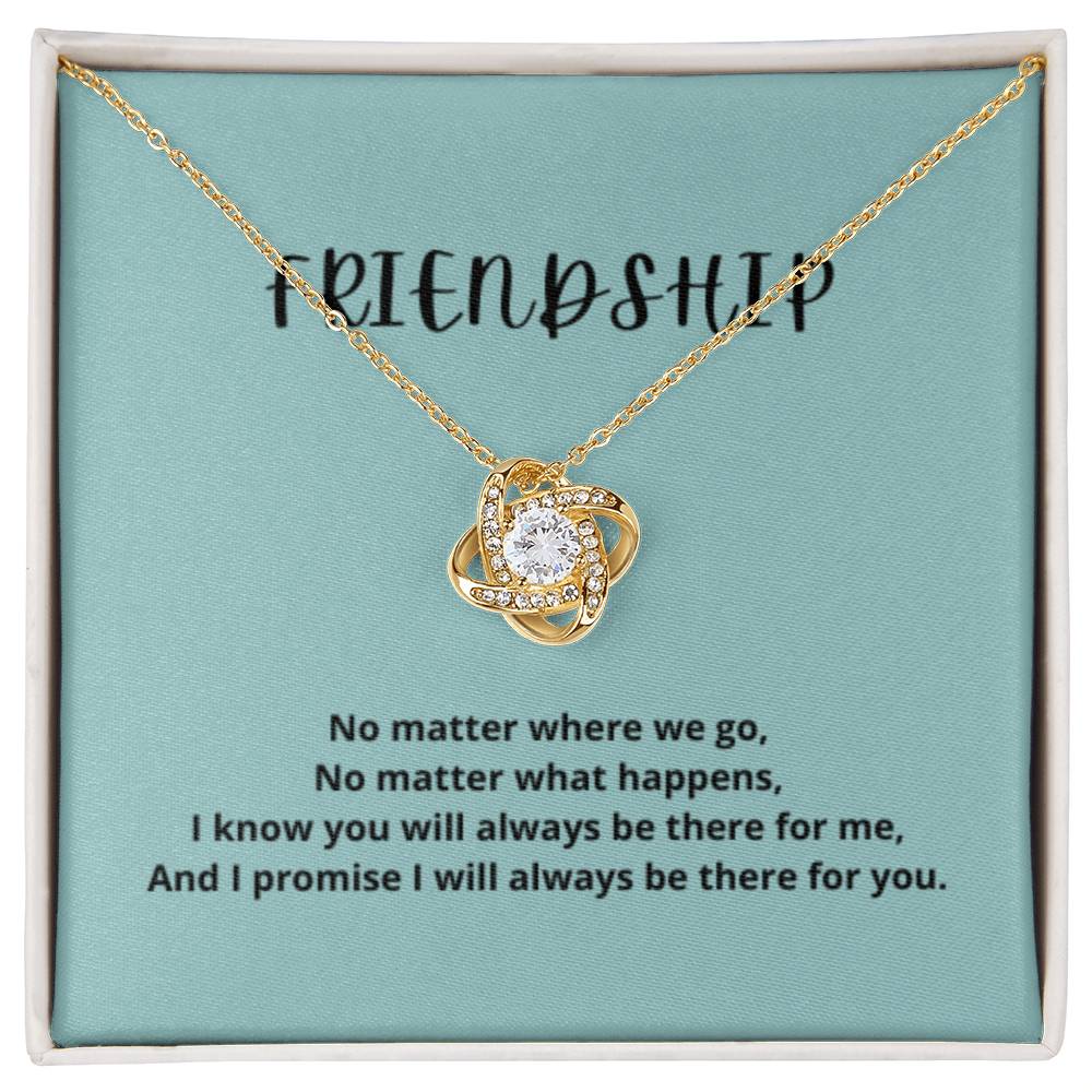EllePendants Knot of Friendship, Hearts Friendship Necklace, Best Friend Necklaces, Friendship Jewelry Long Distance Birthday Christmas, Love Knot