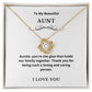 Love Knot To My Aunt Jewelry, Aunt Necklace Gift, Cousin Gift, Family Jewelry, Message Card Gift, For Aunt, Aunt Birthday