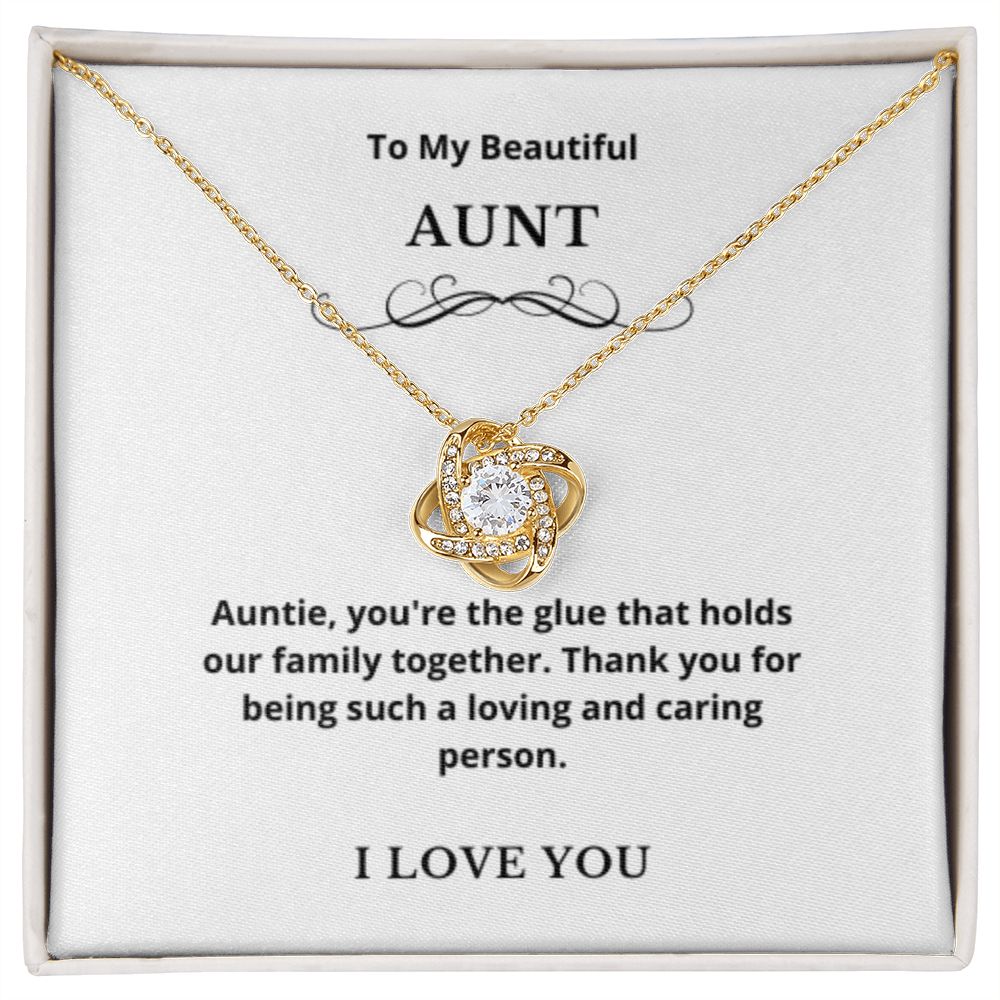 Love Knot To My Aunt Jewelry, Aunt Necklace Gift, Cousin Gift, Family Jewelry, Message Card Gift, For Aunt, Aunt Birthday