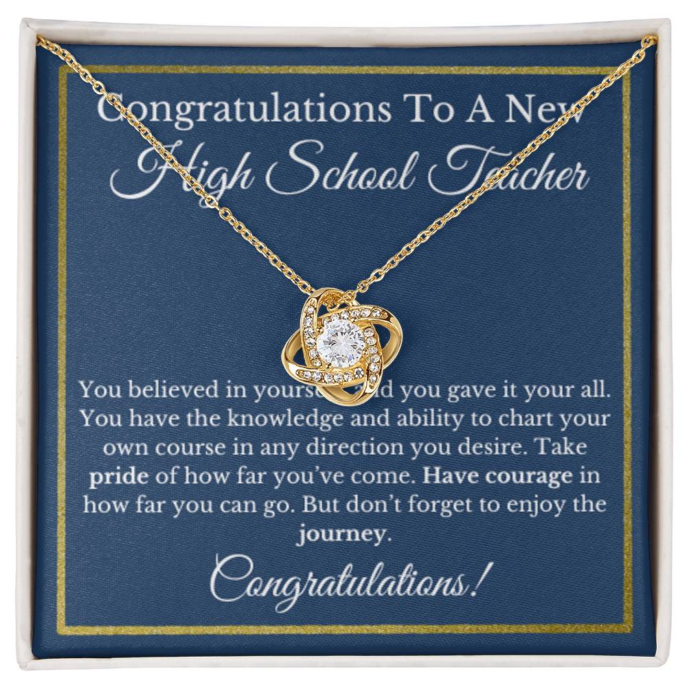High School Teacher Necklace, Graduation Gift for Teacher, Stylish Jewelry for Future High School Educator, Class of 2025 Teacher