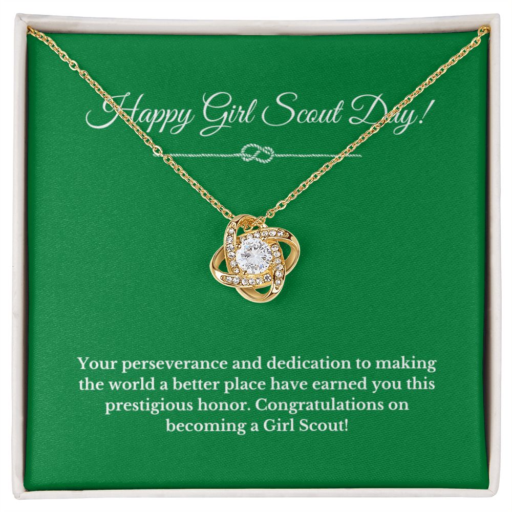 Love Knot Girl Scout Gift, Girl Scout Necklace, Girl Scout Gifts, Girl Scout Jewelry, Girl Scout Leader Gift, Girl Scout Gold Award Gift, Gold Award