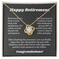 Happy Retirement Necklace Gift for Coworker, Family, Friend Jewelry, Congratulations