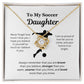To My Soccer Daughter Necklace, Father-Daughter Jewelry, Mother-Daughter Gift, Birthday Heart Pendant, Gold Love Knot, Message Card