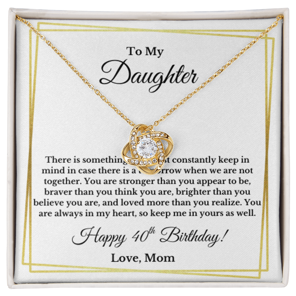 Daughter's 40th Birthday Necklace Gift With Message Card Love Mom