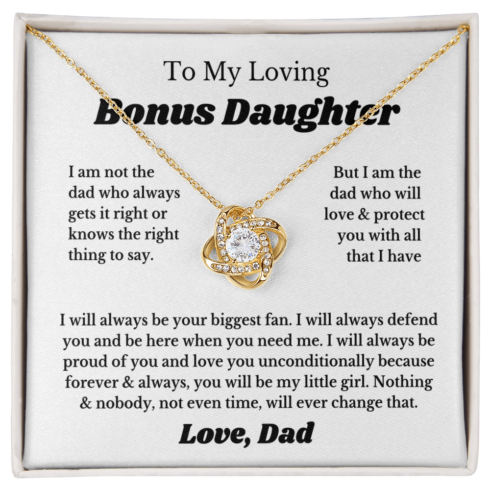 To My Bonus Daughter Necklace Gift From Dad, Stepdaughter Jewelry