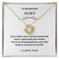 Love Knot To My Aunt Jewelry, Aunt Necklace Gift, Cousin Gift, Family Jewelry, Message Card Gift, For Aunt, Aunt Birthday
