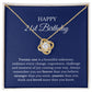 21st Birthday Necklace, Birthday Love Knot Necklace, Birthday Gifts For Woman, Birthday Card, Pendant Necklace