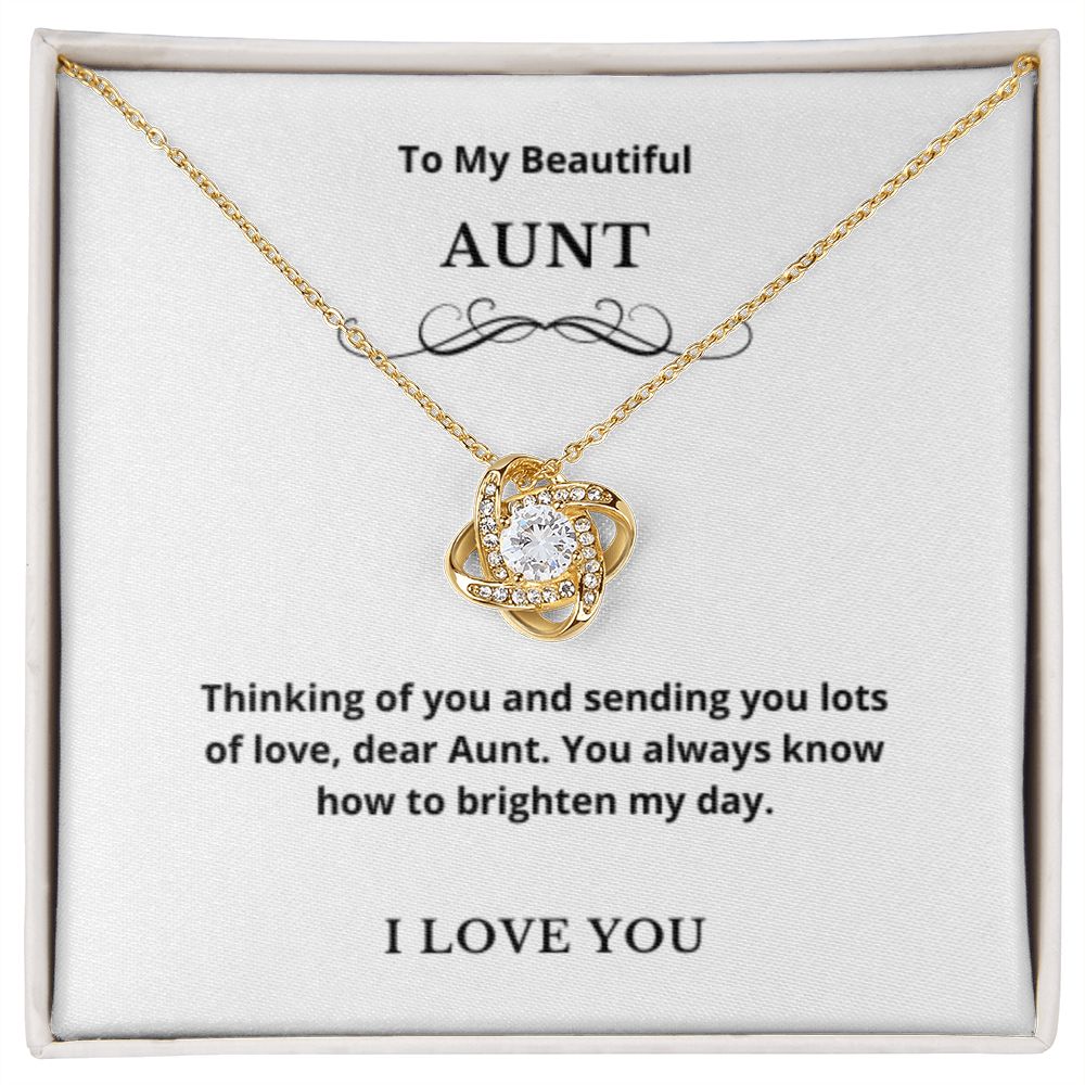Love Knot To My Aunt Jewelry, Aunt Necklace Gift, Cousin Gift, Family Jewelry, Message Card Gift, For Aunt, Aunt Birthday