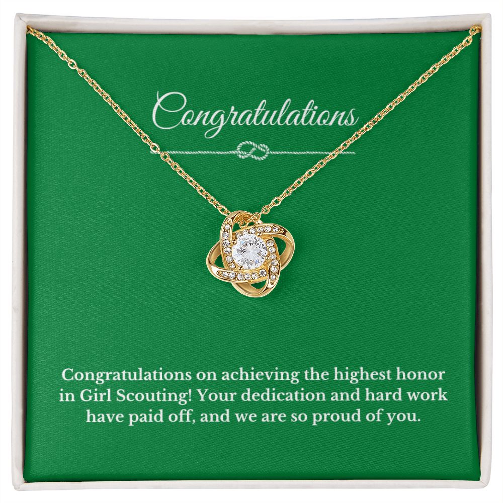 Love Knot Girl Scout Gift, Girl Scout Necklace, Girl Scout Gifts, Girl Scout Jewelry, Girl Scout Leader Gift, Girl Scout Gold Award Gift, Gold Award