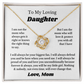 Gift For Daughter, Sterling Silver Daughter Necklace, Love Knot Pendant, Adjustable Chain, From Mom