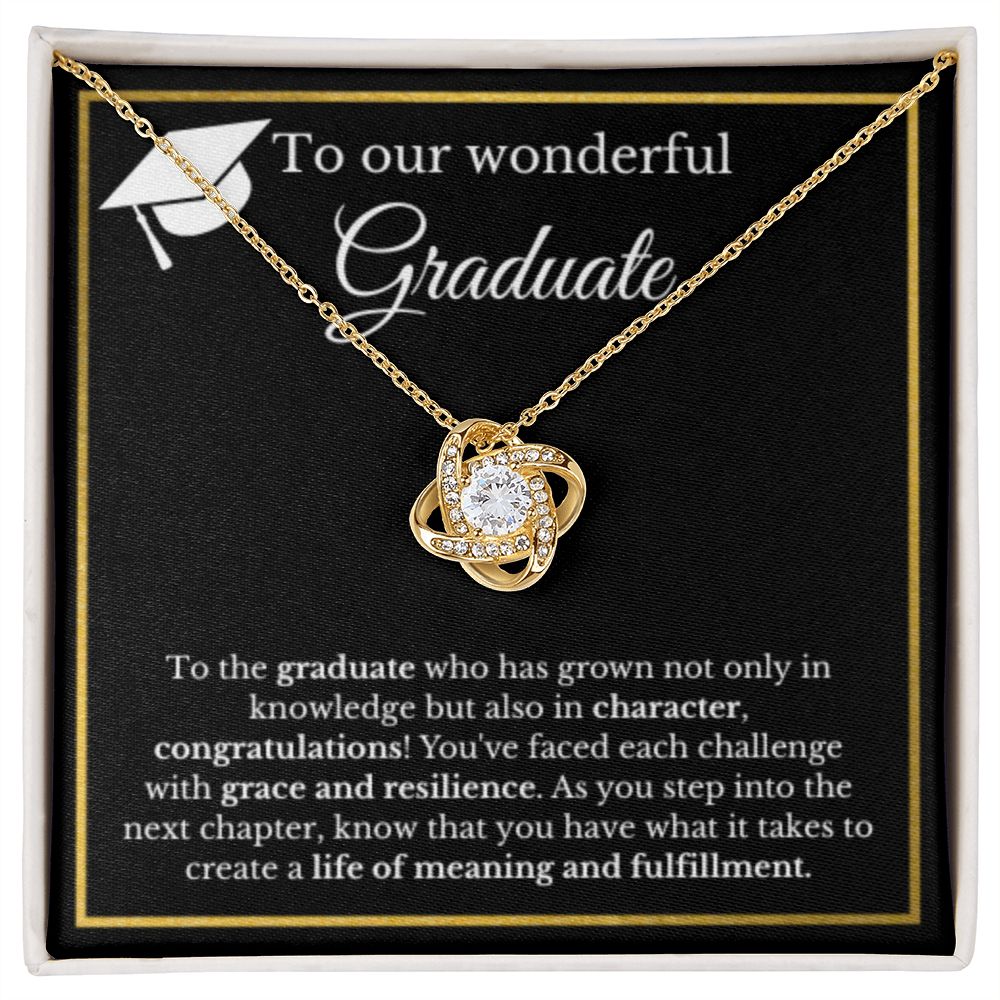Graduation Gift Necklace, Gold Diamond, Graduation Gifts for Her, High School Graduation Gifts for Her, College Graduation, Class of 2023 Love Knot