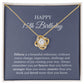 15th Birthday Necklace, Birthday Love Knot Necklace, Birthday Gifts For Woman, Birthday Card, Pendant Necklace