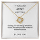 Love Knot To My Aunt Jewelry, Aunt Necklace Gift, Cousin Gift, Family Jewelry, Message Card Gift, For Aunt, Aunt Birthday