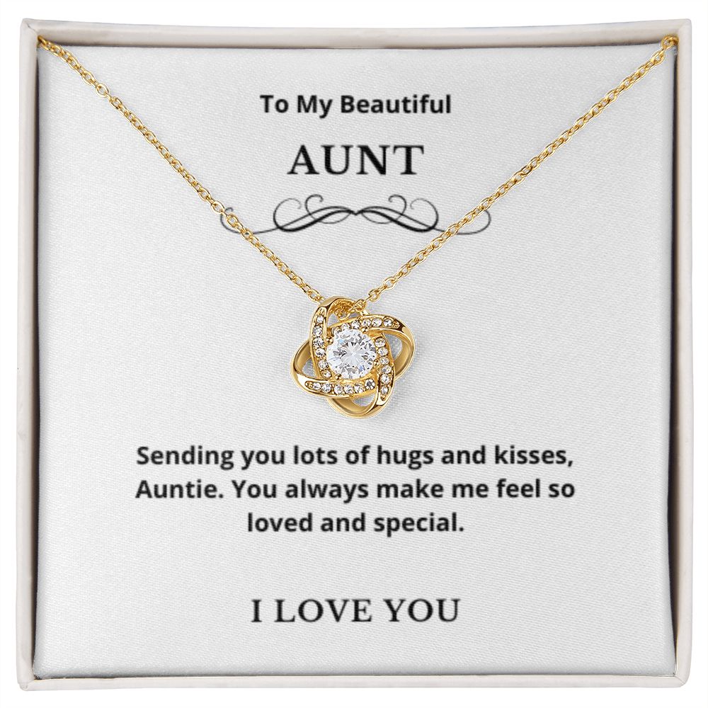 Love Knot To My Aunt Jewelry, Aunt Necklace Gift, Cousin Gift, Family Jewelry, Message Card Gift, For Aunt, Aunt Birthday