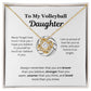 EllePendants To My Volleyball Daughter Necklace, Father Daughter Necklace, Mother Daughter Necklace, Daughter Birthday, Heart Jewelry, Gold Jewelry, Love Knot, Message Card Necklace