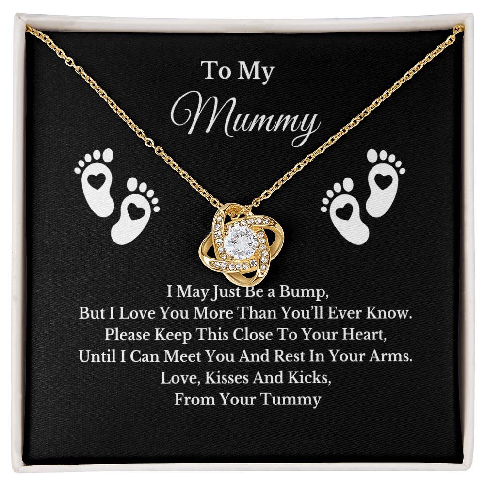 Baby Bump Necklace for Mum, Silver Pendant with Message Card, Gift for Mummy