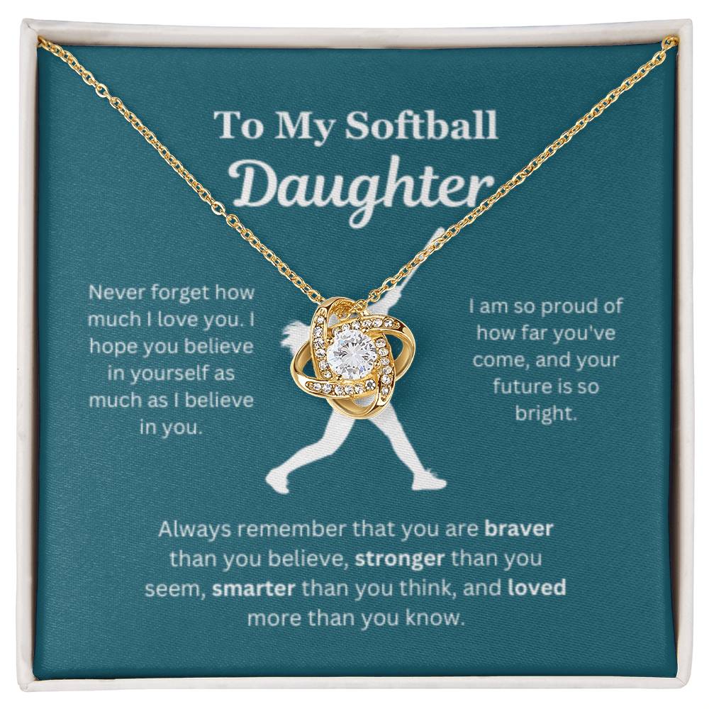 To My Softball Daughter Necklace, Father Daughter Necklace,
