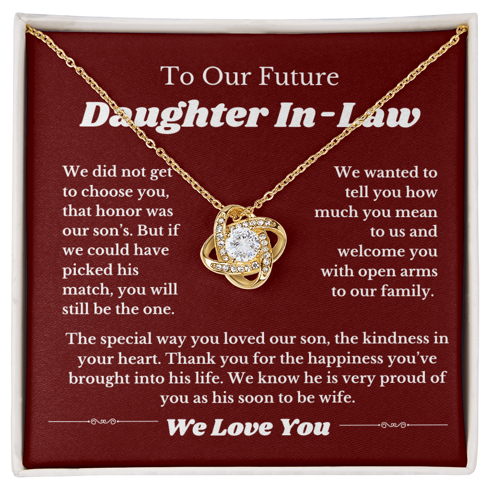 Future Daughter In Law Gift, Love Knot Necklace, Daughter In Law Into Family, Wedding Gift