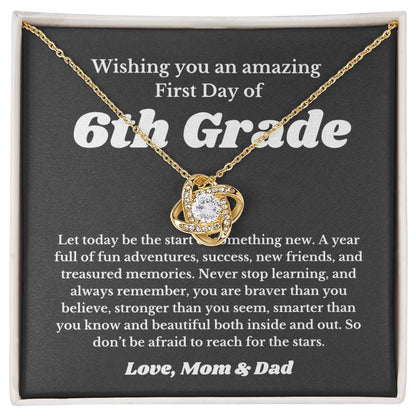 First Day Of 6th Grade , For Daughter, Son, Back To School Gift Necklace Jewelry, Elementary/Middle School