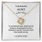 Love Knot To My Aunt Jewelry, Aunt Necklace Gift, Cousin Gift, Family Jewelry, Message Card Gift, For Aunt, Aunt Birthday