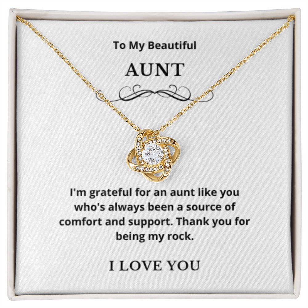 Love Knot To My Aunt Jewelry, Aunt Necklace Gift, Cousin Gift, Family Jewelry, Message Card Gift, For Aunt, Aunt Birthday